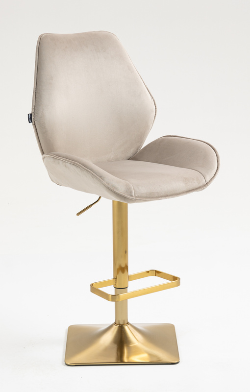 FOTEL HR350KW LATTE WELUR ZŁOTA PODSTAWA