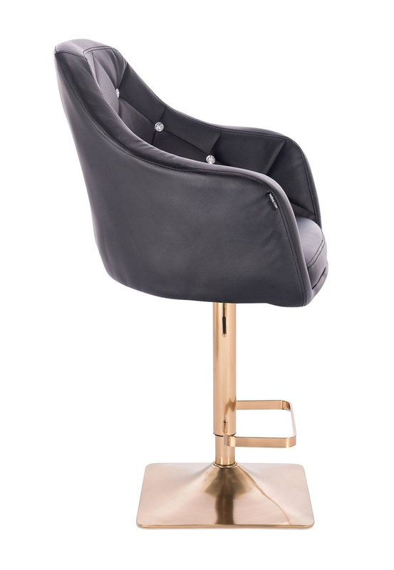FOTEL HR830KW CZARNY ZŁOTA PODSTAWA