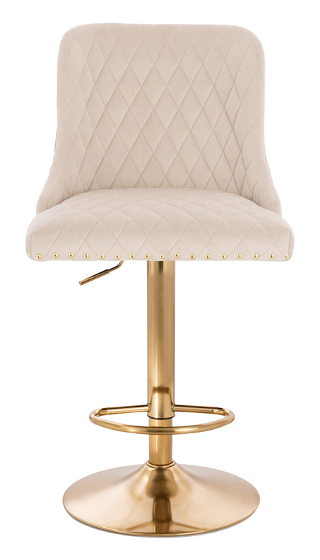 FOTEL HR940W KREMOWY WELUR ZŁOTA PODSTAWA