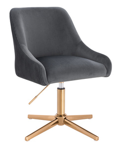 FOTEL HR920CROSS GRAFITOWY WELUR ZŁOTA PODSTAWA