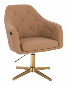 HOKER HR831CROSS KARMELOWY EKOSKÓRA PREMIUM SOFT ZŁOTA PODSTAWA