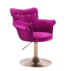 FOTEL HR804CN FUKSJA WELUR ZŁOTA PODSTAWA