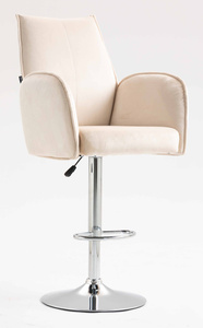 FOTEL HR280W KREMOWY WELUR CHROMOWANA PODSTAWA