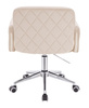 FOTEL HR802K KREMOWY WELUR CHROMOWANA PODSTAWA
