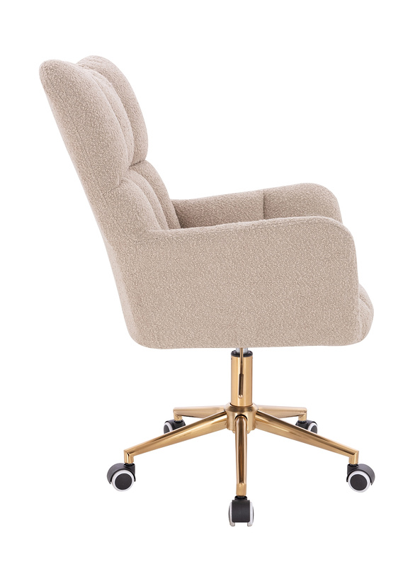 FOTEL HR650K LATTE BARANEK ZŁOTA PODSTAWA