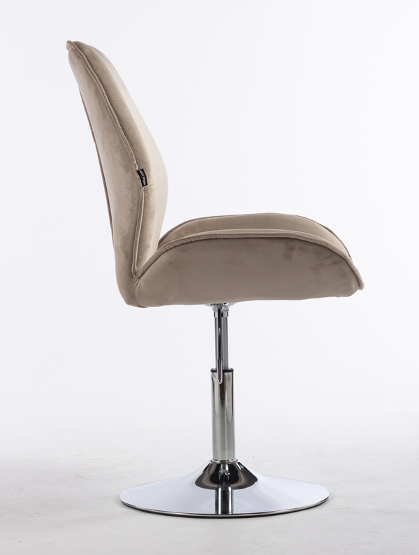 FOTEL HR350N LATTE WELUR CHROMOWANA PODSTAWA