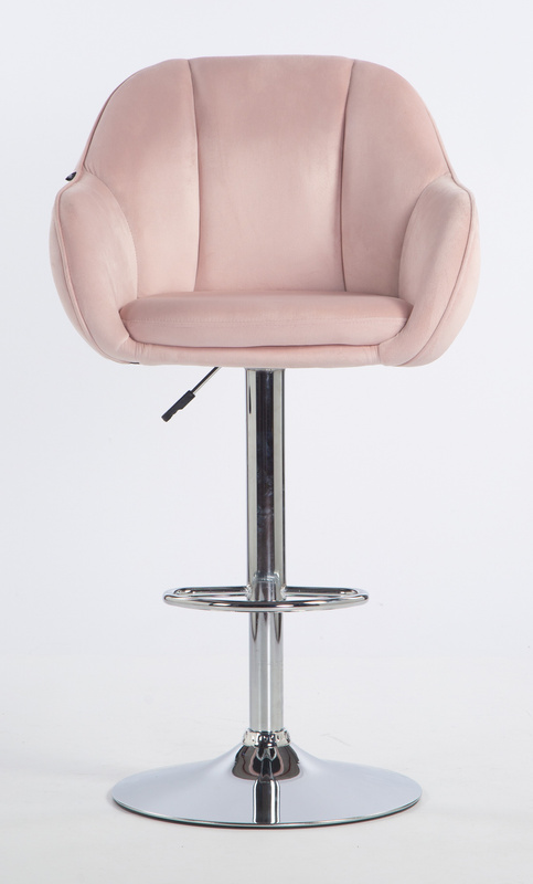 HOKER HR2055W PUDROWY RÓŻ WELUR CHROMOWANA PODSTAWA