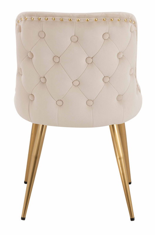 HR940 KRZESŁO ZŁOTE NOGI KREMOWY WELUR
