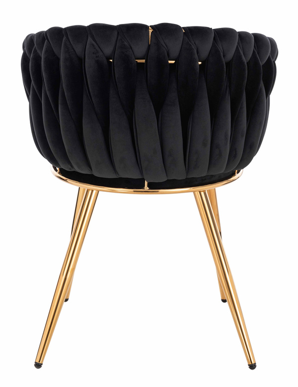 HR750 KRZESŁO ZŁOTE NOGI CZARNY WELUR