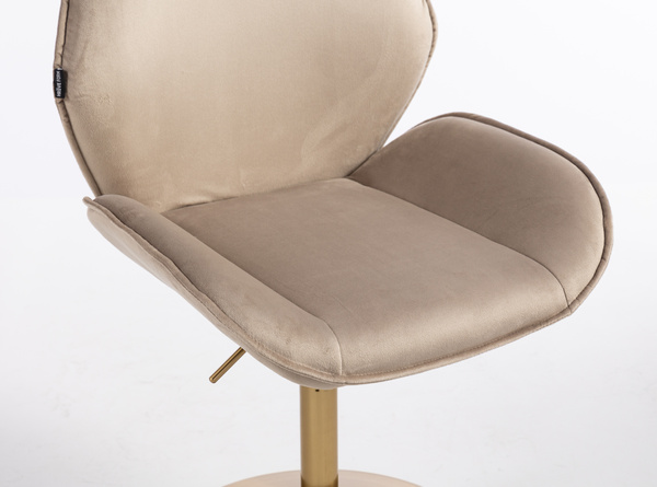 FOTEL HR350N LATTE WELUR ZŁOTA PODSTAWA