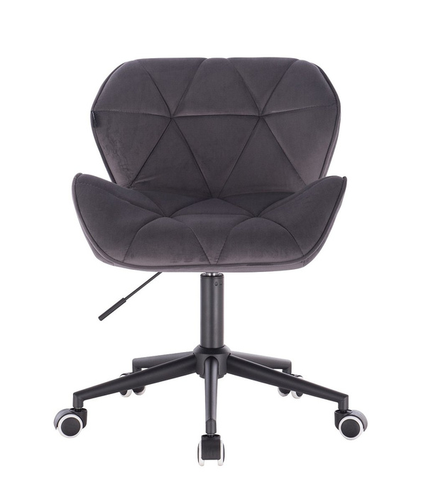 FOTEL HR111K GRAFITOWY WELUR CZARNA PODSTAWA