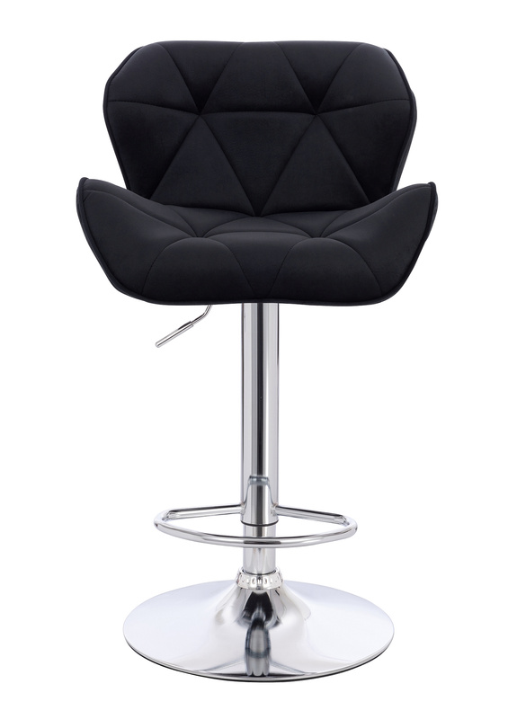 FOTEL HR111W CZARNY WELUR CHROMOWANA PODSTAWA