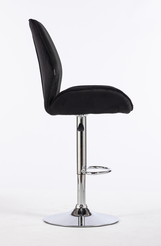 FOTEL HR350W CZARNY WELUR CHROMOWANA PODSTAWA