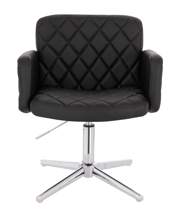 FOTEL HC802CROSS CZARNY CHROMOWANA PODSTAWA