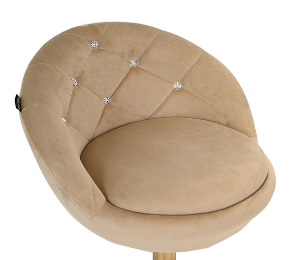 FOTEL HR948K LATTE WELUR CHROMOWANA PODSTAWA