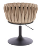 FOTEL HR750N LATTE WELUR CZARNA PODSTAWA