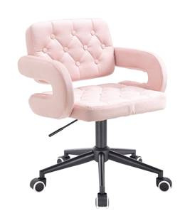 HOKER HR8403K PUDROWY RÓŻ WELUR CZARNA PODSTAWA