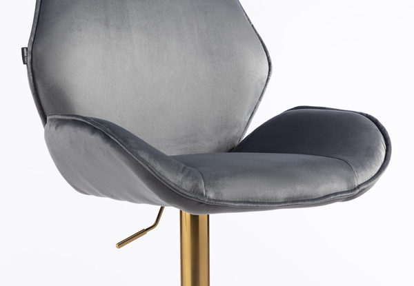 FOTEL HR350W GRAFITOWY WELUR ZŁOTA PODSTAWA