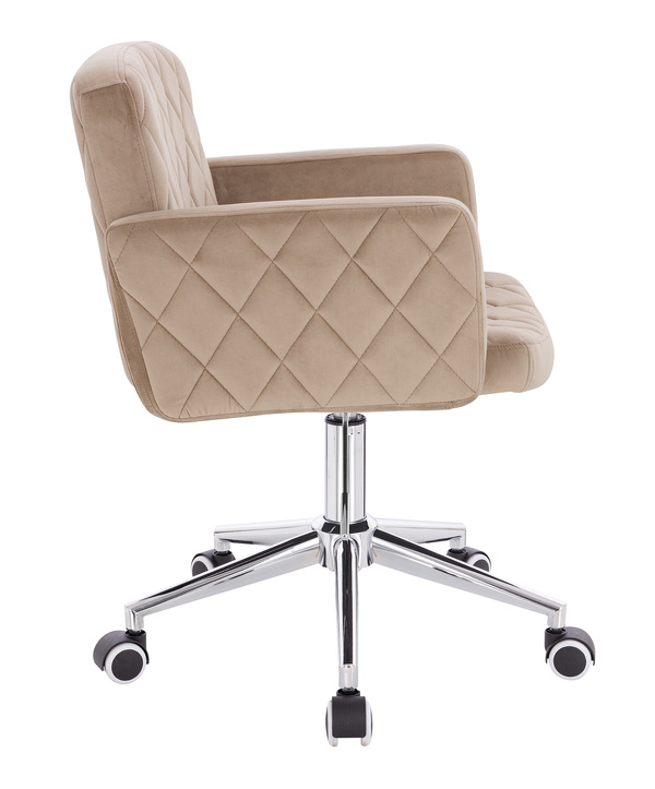FOTEL HR802K LATTE WELUR CHROMOWANA PODSTAWA