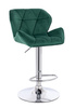 FOTEL HR111W BUTELKOWA ZIELEŃ WELUR CHROMOWANA PODSTAWA