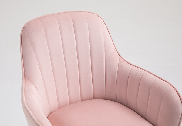 FOTEL HR2022 PUDROWY RÓŻ WELUR