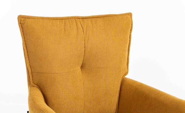 HOKER HR250N ŻÓŁTY CURRY PREMIUM CORD SZTRUKS CZARNA PODSTAWA