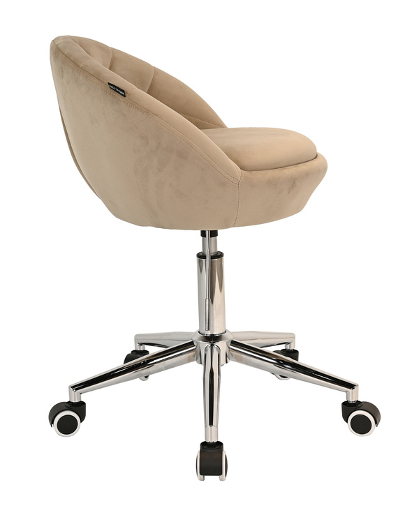 FOTEL HR948K LATTE WELUR CHROMOWANA PODSTAWA