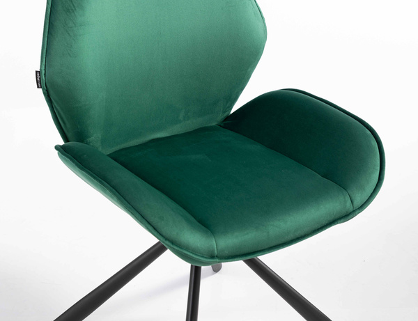 FOTEL HR350 PAJĄK BUTELKOWA ZIELEŃ WELUR CZARNA PODSTAWA