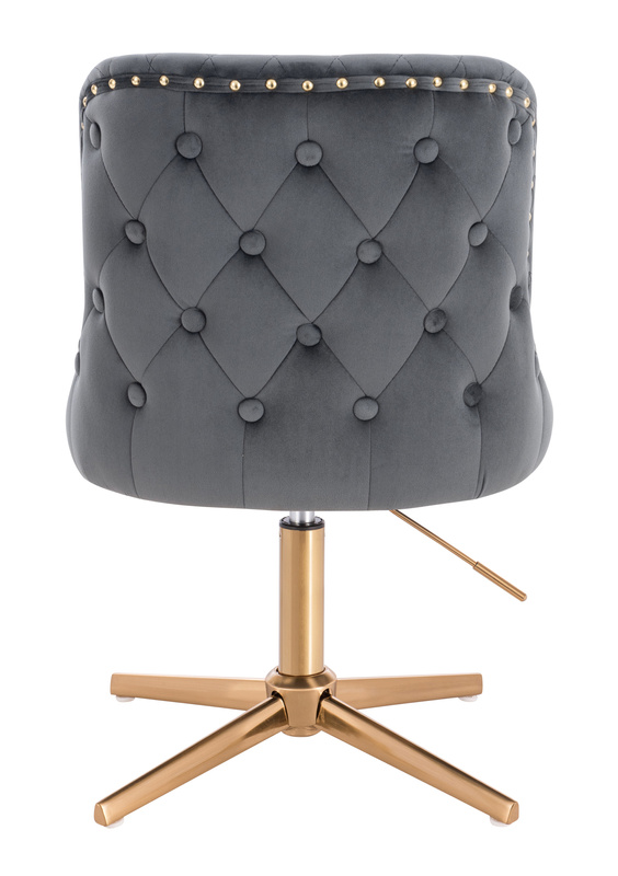 FOTEL HR940CROSS GRAFITOWY WELUR ZŁOTA PODSTAWA