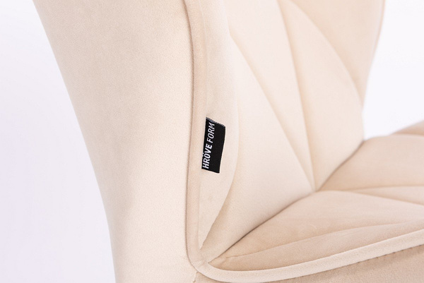 FOTEL HR111CROSS KREMOWY WELUR ZŁOTA PODSTAWA