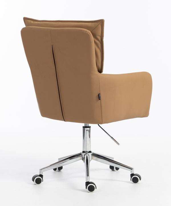 HOKER HR250K KARMELOWY EKOSKÓRA PREMIUM SOFT CHROMOWANA PODSTAWA