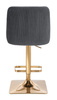 FOTEL HR920KW GRAFITOWY WELUR ZŁOTA PODSTAWA