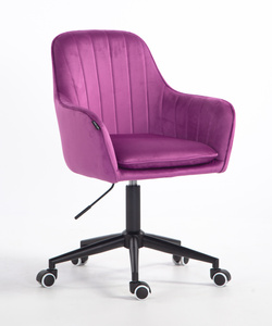 FOTEL HR2022K FUKSJA WELUR CZARNA PODSTAWA