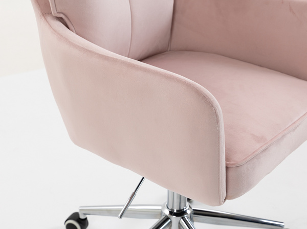 HOKER HR250K PUDROWY RÓŻ WELUR  CHROMOWANA PODSTAWA