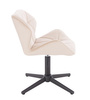 FOTEL HR111CROSS KREMOWY WELUR CZARNA PODSTAWA