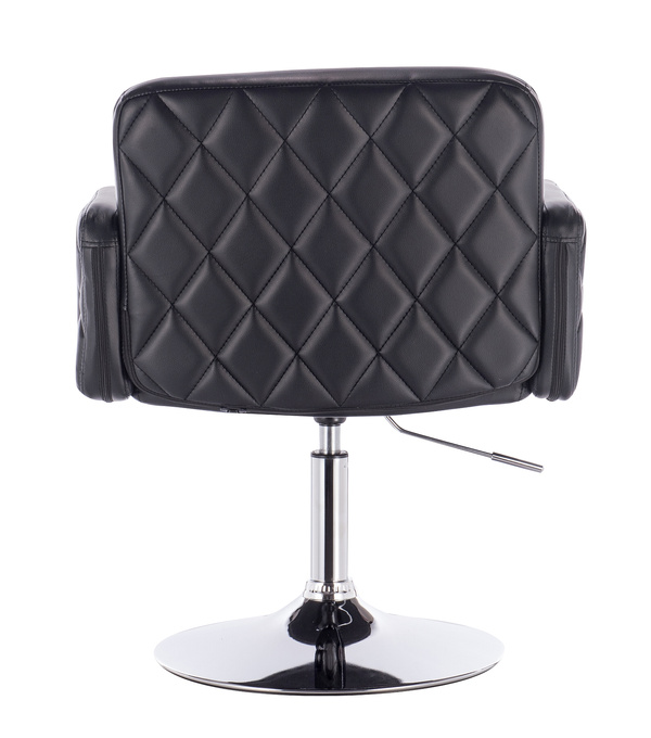 FOTEL HR802N CZARNY CHROMOWANA PODSTAWA