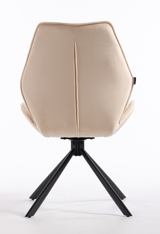 FOTEL HR350 PAJĄK KREMOWY WELUR CZARNA PODSTAWA