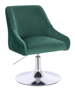 FOTEL HR920N BUTELKOWA ZIELEŃ WELUR CHROMOWANA PODSTAWA