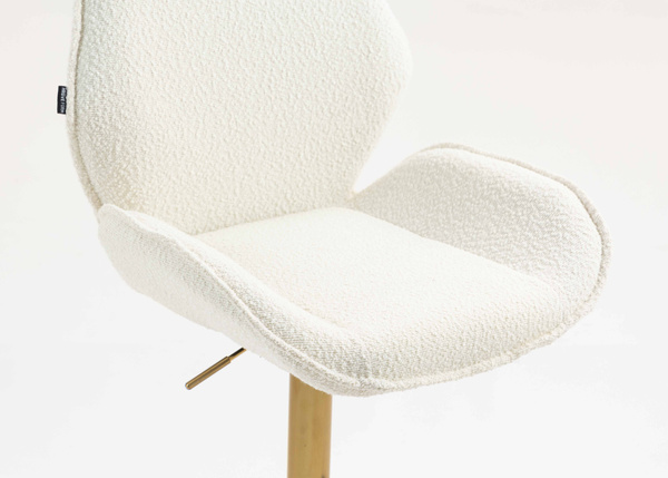 FOTEL HR350KW KREMOWY BARANEK ZŁOTA PODSTAWA