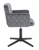 FOTEL HR802CROSS GRAFITOWY WELUR CZARNA PODSTAWA