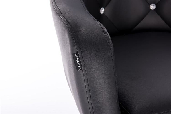 FOTEL HR830 CZARNA SKÓRA CHROM KÓŁKA