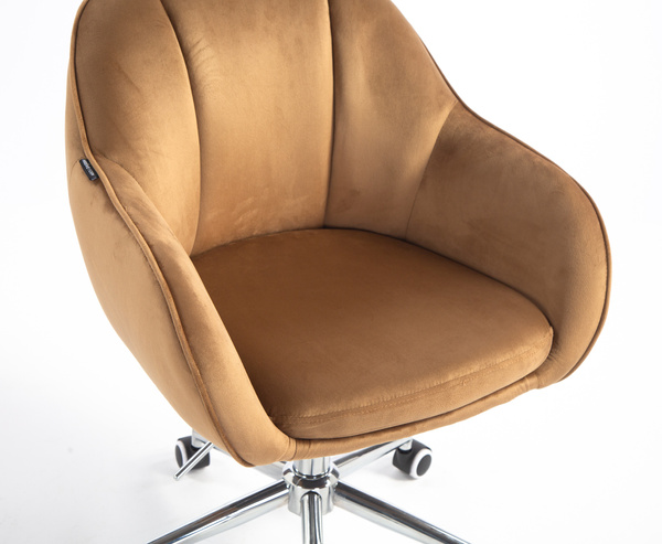 HOKER HR2055K MIODOWY WELUR CHROMOWANA PODSTAWA