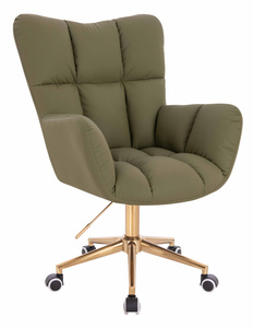 HOKER HR650K KHAKI EKOSKÓRA PREMIUM SOFT ZŁOTA PODSTAWA