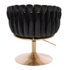 FOTEL HR750N CZARNY WELUR ZŁOTA PODSTAWA