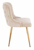 HR940 KRZESŁO ZŁOTE NOGI KREMOWY WELUR