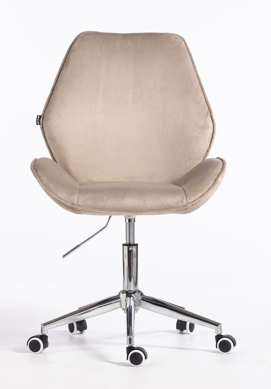 FOTEL HR350K LATTE WELUR CHROMOWANA PODSTAWA