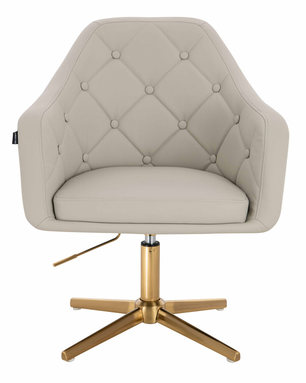 HOKER HR831CROSS ECRU EKOSKÓRA PREMIUM SOFT ZŁOTA PODSTAWA