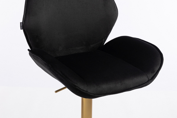 FOTEL HR350W CZARNY WELUR ZŁOTA PODSTAWA