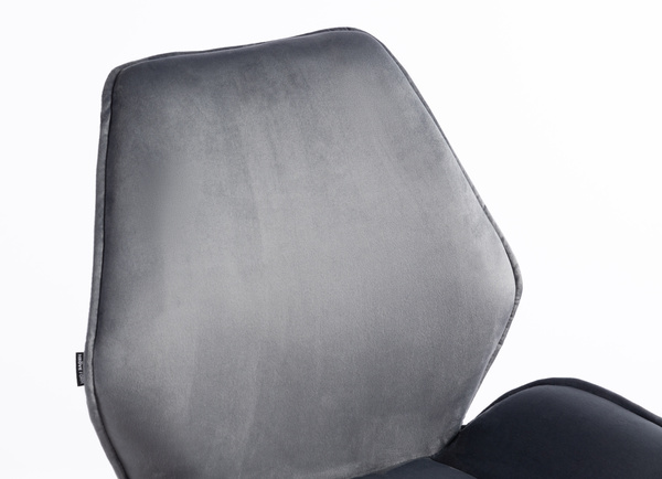 FOTEL HR350K GRAFITOWY WELUR CHROMOWANA PODSTAWA