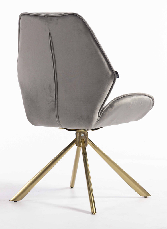 FOTEL HR350 PAJĄK STALOWY WELUR ZŁOTA PODSTAWA